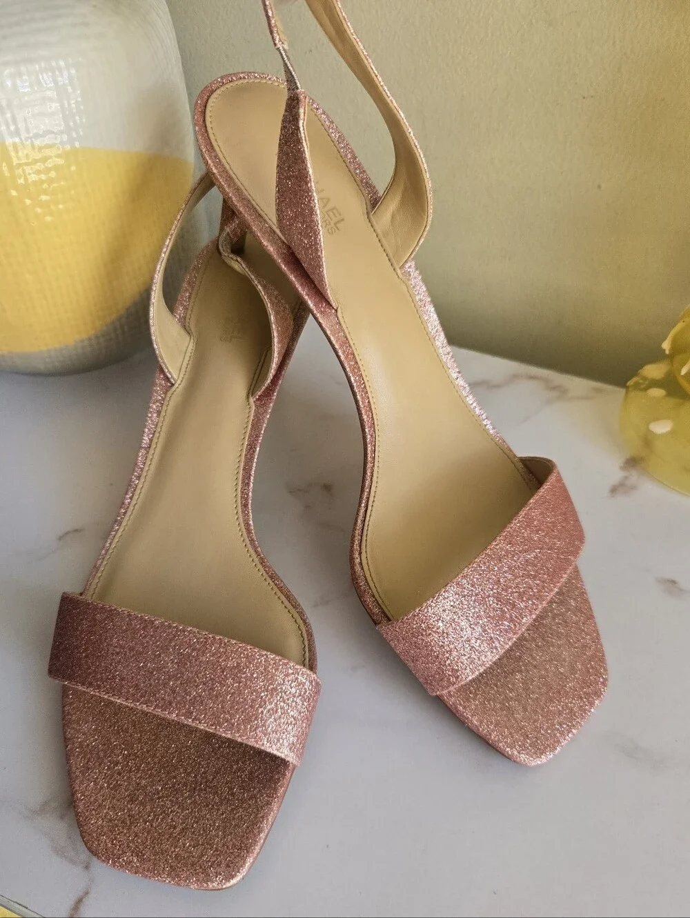 GUC Michael Kors Mila Slingback Sandals in Primrose Pixie Glitter Size 9.5